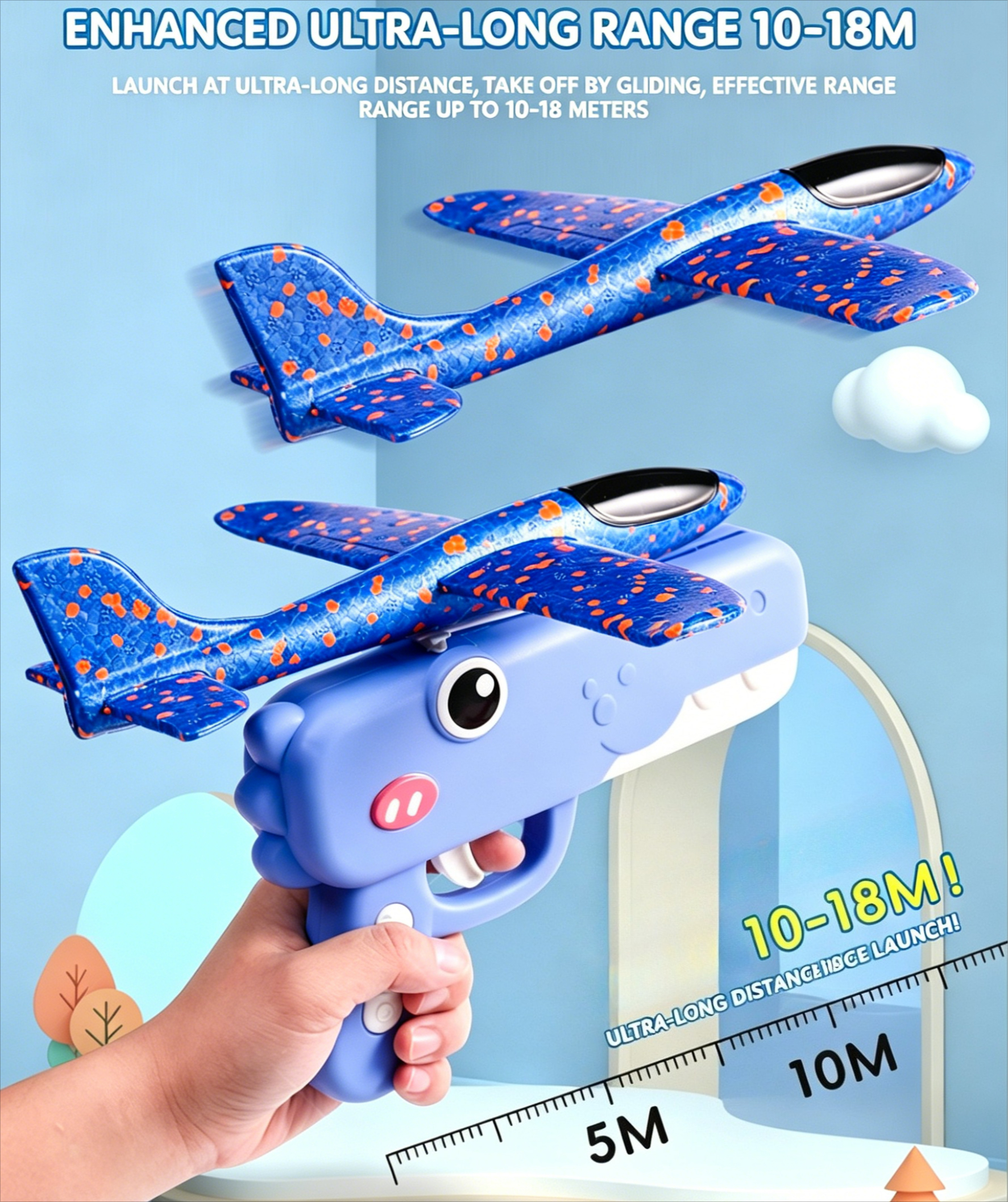 Foam Airplane Launcher Catapul - Kids Outdoor Games For Party recension och pris