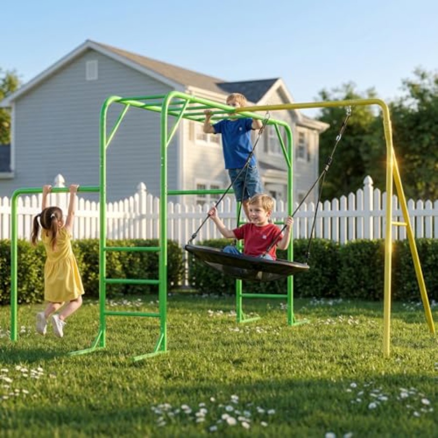Monkey Bars Set for Backyard w - Kids Outdoor Monkey Bars recension och pris