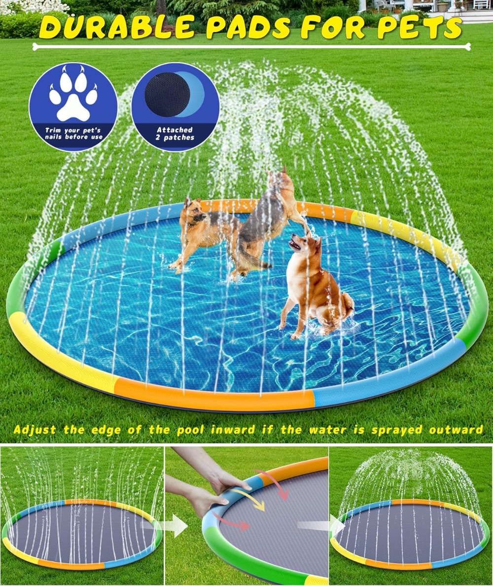 13FT Extra Large Splash Pad, T - Sprinkler Splash Pad recension och pris